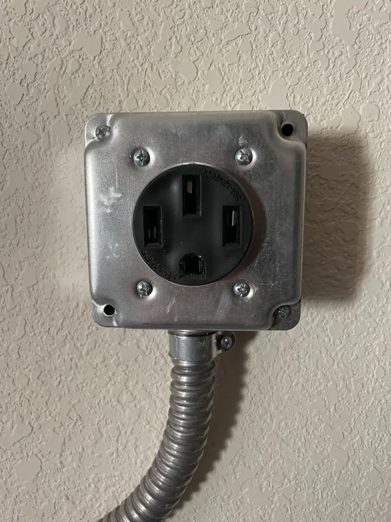 NEMA 14-50 outlet installed for Electrical Panel Upgrade in Earl
